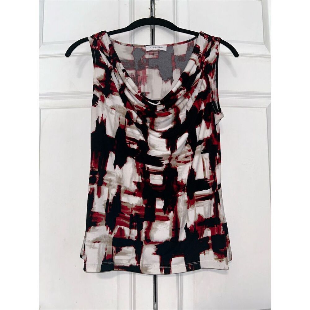 Calvin Klein Women's Sleeveless Cowl Neck Tank Top Multicolor Size S - Picture 2 of 7